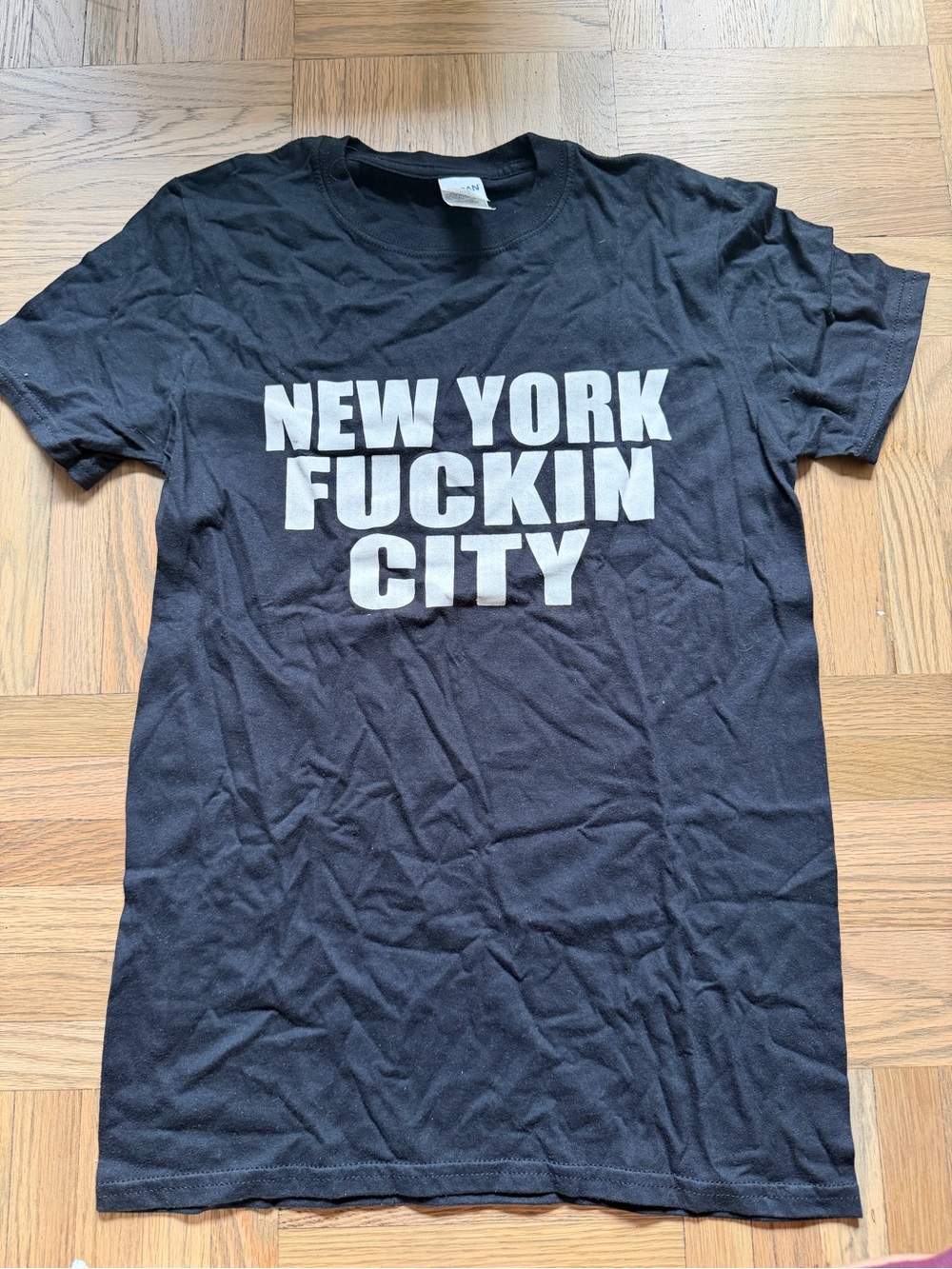 Black Tee with White 'New York Effn City' Bold Graphic